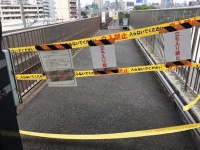 今宮駅の立ち入り禁止エリア。凍結さん（Toketsu_004）のツイートより