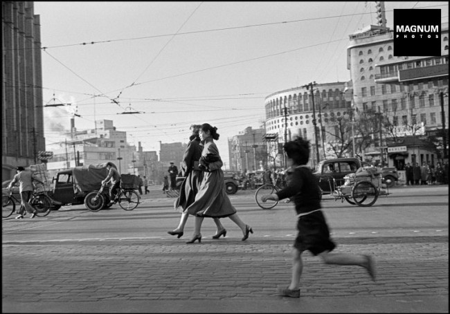 JAPAN. Tokyo. Ginza district. 20 year old Michiko JINUMA (center), a fashion student. 1951.