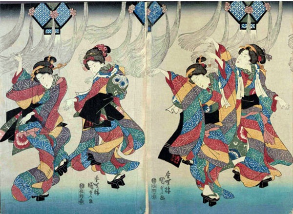 「五節句ノ内 文月」（部分）画：香蝶樓國貞 出典：都立中央図書館