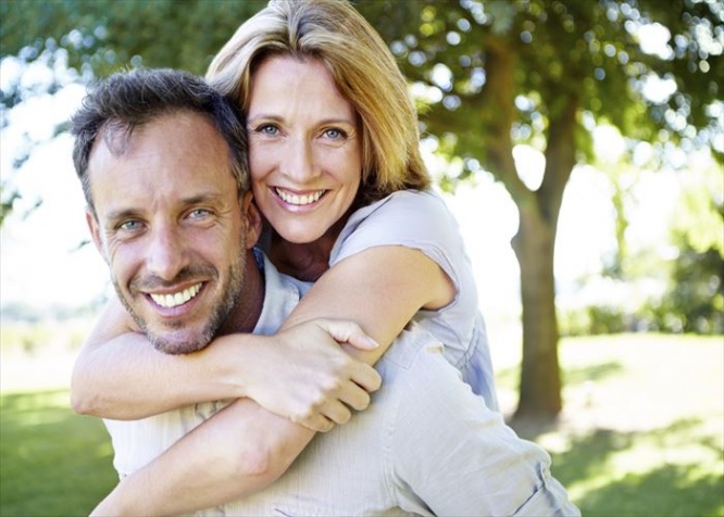 A happy mature couple spending quality time in the park