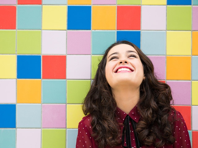 Optimistic and cheerful girl