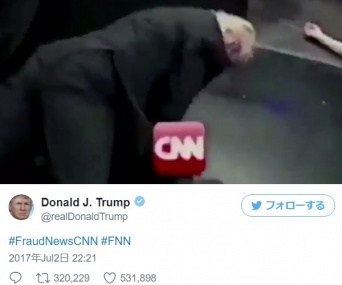 トランプ大統領がCNNをプロレスでボコボコにするコラ動画をツイッターでシェア！批判やネタ合戦が繰り広げられる