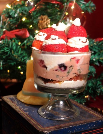 イチゴのサンタが目印