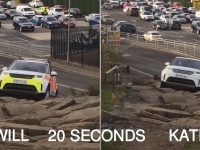 オフロード車で岩場を走破！キャサリン妃がジャガー・ランドローバー社の工場で運転の腕前を披露