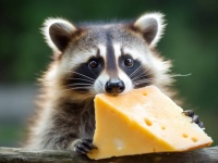 チーズを喉に詰まらせたアライグマ、男性が背中を叩いて九死に一生を得る