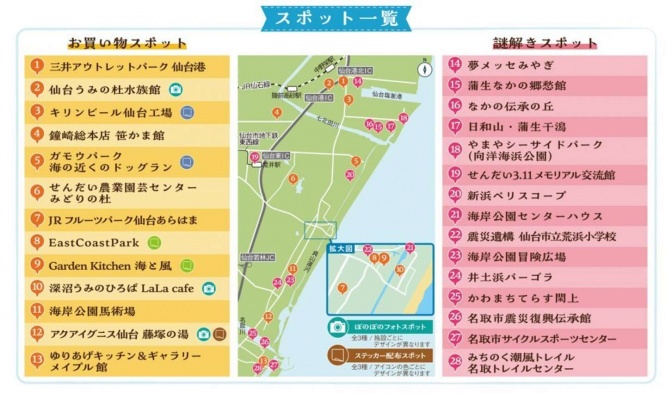 ぼのぼのたちと写真が撮れるスポットもある(画像はせんだい海浜エリアナビ ぐるっと、海手HPより)