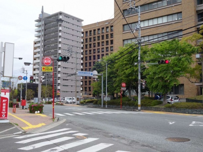 徳島県警察本部前の信号機（画像提供：たこ＠道路好団垢（＠road0724day）さん）