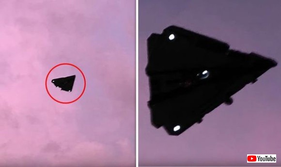 噂のTR-3Bなのか？アメリカの軍事基地の上空で目撃された三角形の飛行物体