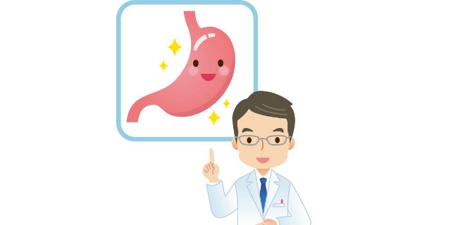 医師が胃の解説をする
