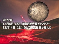 今年最後の満月は12月8日（木）、火星と寄り添いながらやって来る！さらにその後「ふたご座流星群」