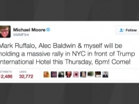 マイケル・ムーア監督が、大統領就任式前夜に「反トランプ」の大規模な集会を開催　アレック・ボールドウィンなどのセレブも参加