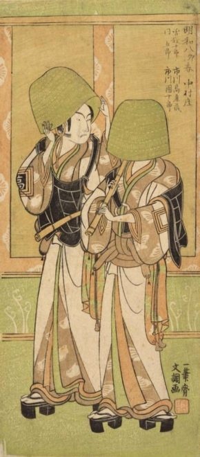 二代目市川高麗蔵の曽我十郎と五代目市川団十郎の曽我五郎