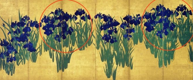 国宝《燕子花図屏風》尾形光琳（右隻）