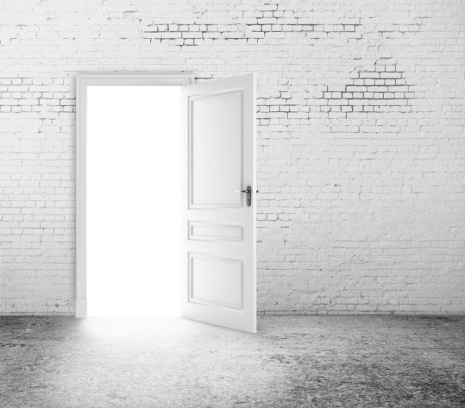 open door in room
