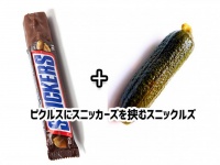 好き嫌いが大きく分かれそう！ピクルスにスニッカーズを挟む斬新レシピにネットが震撼