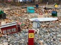 8歳の少年が空き地に作ったエルフと恐竜の町に地域住民が癒される