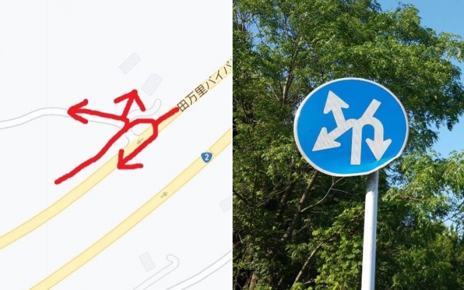 標識の示している方向（編集部で一部加工）