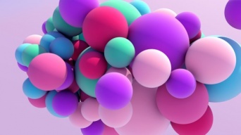錯覚の世界。12個あるカラーボールの色は何色？