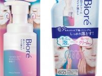 毛穴に入ったベースメイクをしっかり落とす。「ビオレ 泡クリームメイク落とし」新発売