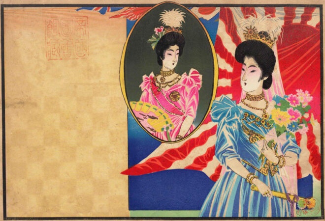 洋装の女性達 新版引札見本帖.第2 国立国会図書館デジタルコレクションより