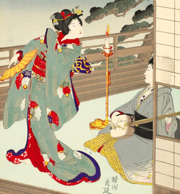 二十四孝見立画合_第八号_老来子（部分）画：楊洲周延（イメージ） パブリックドメインQ：著作権フリー画像素材集より
