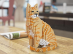 組み立てブロックで作られた実物大の“ねこ彫刻”シリーズが可愛い