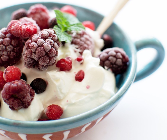 Mix berries yogurt, with space for editorial content