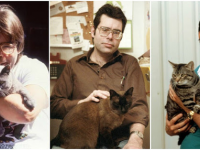ホラー界の巨匠、スティーヴン・キングが猫を抱いている写真集（1980年代）