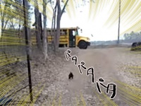 オンドリの犬化が加速。スクールバスに一直線、学校から帰ってくる娘さんに忠誠を尽くすオンドリ・ザ・ジェントルマン