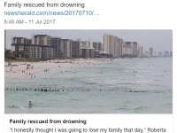 フロリダのビーチで海水浴客80人が人間の鎖を作り、溺れかけた一家を救助！