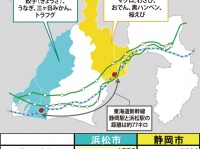 静岡市と浜松市の面積・人口・人口密度・名物グルメ比較（編集部作成）