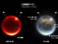 土星衛星「タイタン」の雲と海をとらえたジェイムズ・ウェッブ宇宙望遠鏡