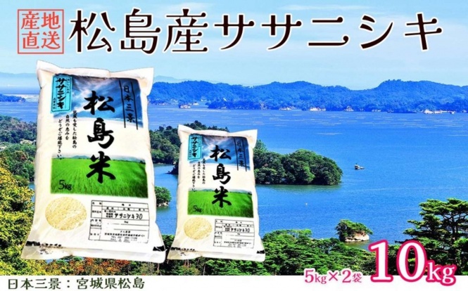 宮城県 松島町「【令和7年度産】松島産ササニシキ5kg×2袋」22,000 円（ふるさとチョイスより）
