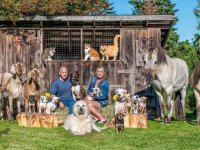 憧れしかない！たくさんの動物たちに囲まれて暮らす農場の大家族のポートレート