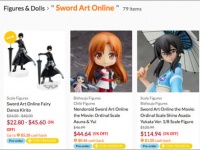 「Tokyo Otaku Mode」ホームページより。米国でも人気な『ソードアート・オンライン』の商品の一部