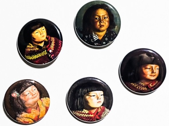 岸田劉生　缶バッジ5個セット　1000円