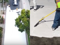こう暑くっちゃよ～、よし、道路まるごと白く塗っちゃえ！で、実際に効果があった件（アメリカ・ロサンゼルス）