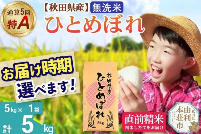秋田県 由利本荘市「秋田県産ひとめぼれ 5kg」10,000 円(ふるさとチョイスより)