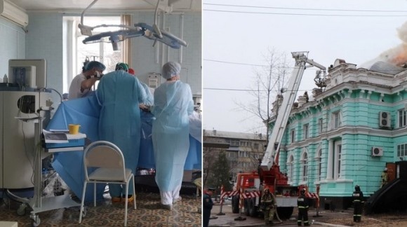 病院で火災発生！だが医師らは避難せずに患者の心臓手術をやり遂げる（ロシア）