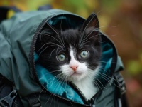 スーパーが猫お持ち帰りの無料サービス？買い物したら子猫がリュックの中に入り込んできた