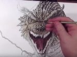 今にも動き出しそう！０からリアルなドラゴンの絵をが出来上がるまで。