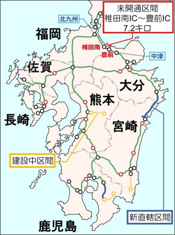 九州の高速道路網（編集部作成）