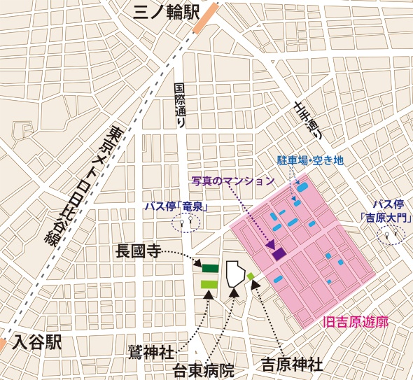 吉原周辺の地図(編集部作成)