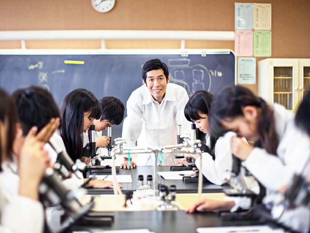 Proud japanese teacher
