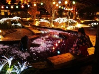 足湯にプロジェクションマッピング