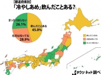 『冷やしあめ』飲んだことある？」調査結果（Jタウンネット調べ）＊投票がなかった県は、白地のままとした。