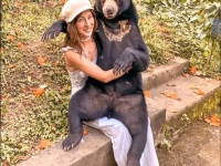 クマと触れ合いたい？ならばバリ島へGO！人の膝の上に乗ってくつろぐリラックマがいる