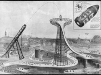 弾丸のようなカプセルに乗って発射され、タワーに落下。1919年に構想された遊園地のアトラクション「エレクトリック・ガン」とは？