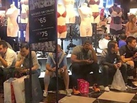 買い物場所は女の戦場だから・・・付き添いに来た男性は戦力外。ただただ疲れ果てて石となるの図