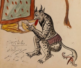 足を舐める悪魔？1921年のイランの写本に描かれた奇妙な怪物たち